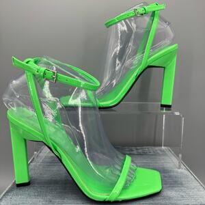 NEW Marc Fisher LTD Women’s Arthur Ankle Strap High Heel Sandals Green Size 6.5M